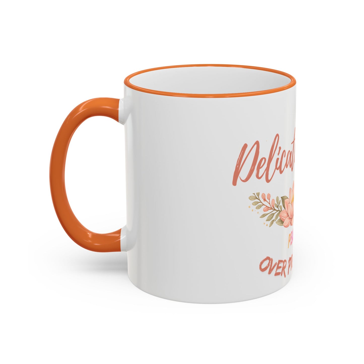 Delicate Nurse Mug – "Peace Over Pressure" Floral Accent Rim & Handle Coffee Cup (11oz/15oz)