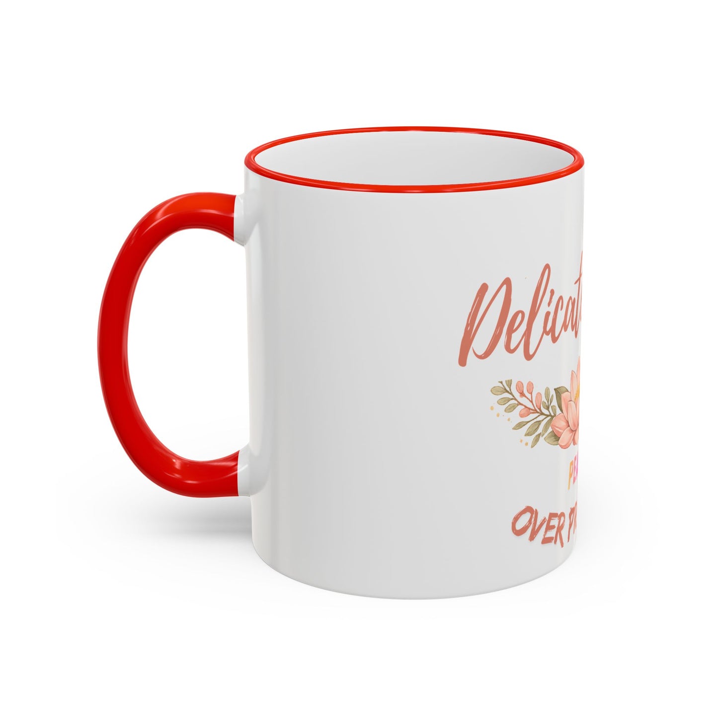 Delicate Nurse Mug – "Peace Over Pressure" Floral Accent Rim & Handle Coffee Cup (11oz/15oz)