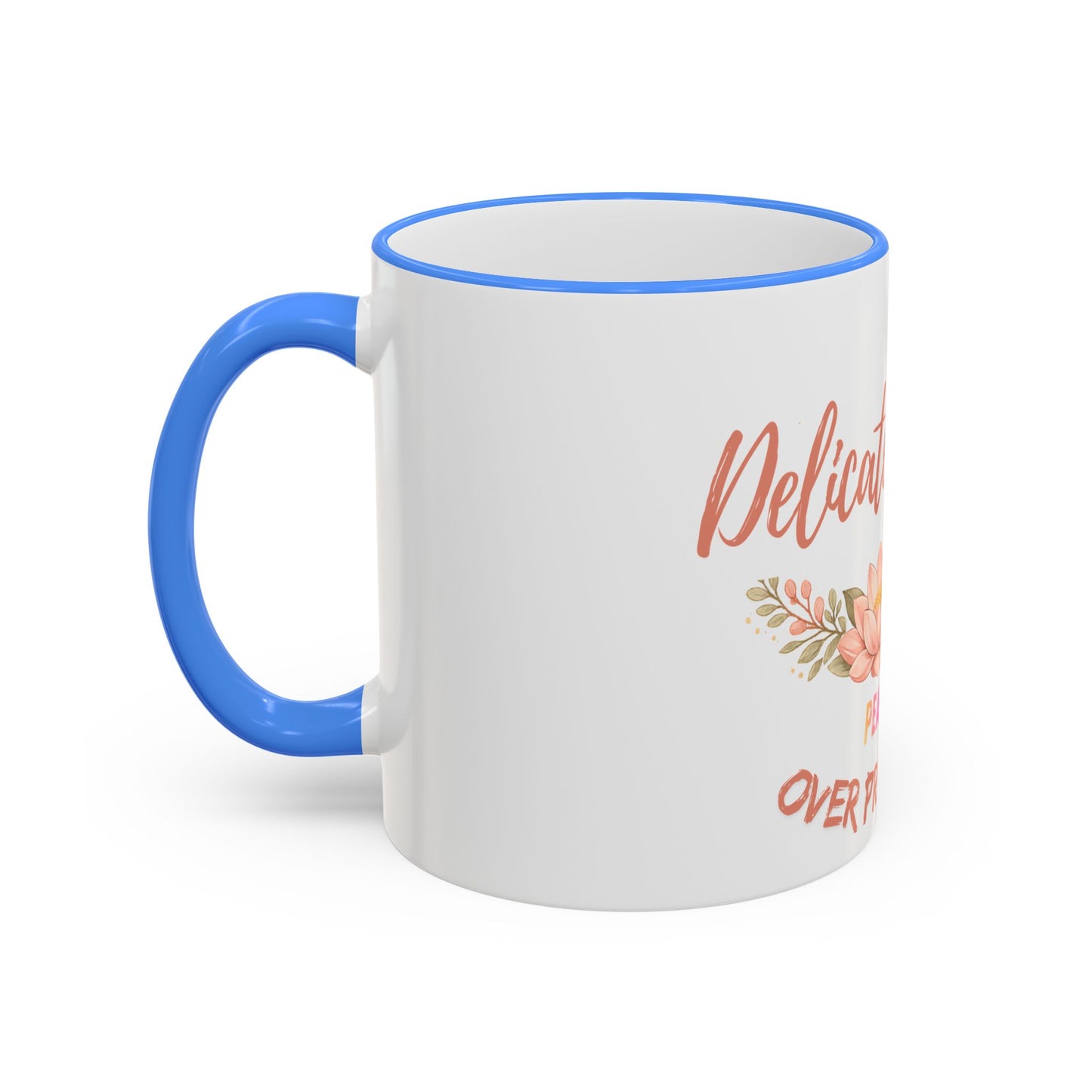 Delicate Nurse Mug – "Peace Over Pressure" Floral Accent Rim & Handle Coffee Cup (11oz/15oz)