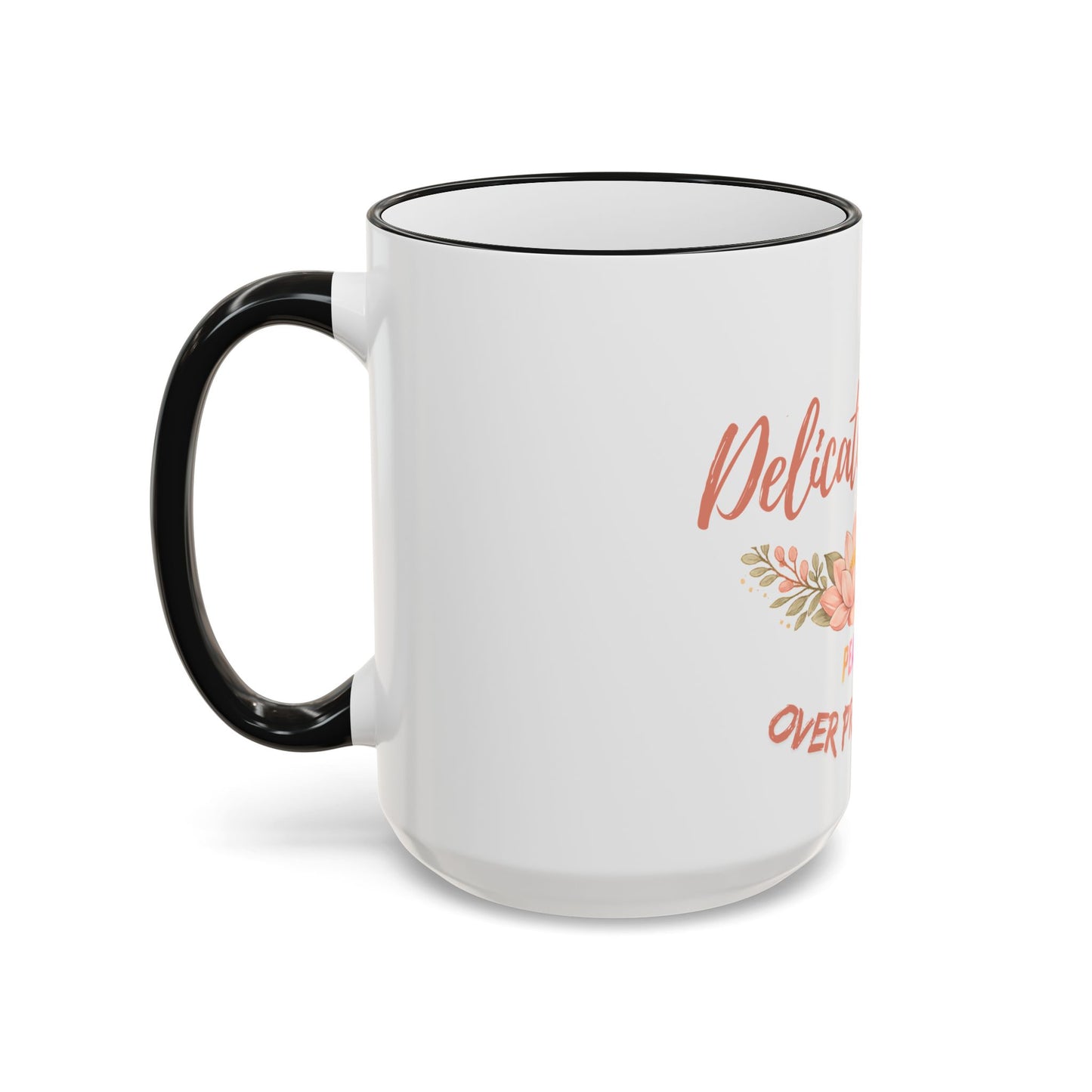 Delicate Nurse Mug – "Peace Over Pressure" Floral Accent Rim & Handle Coffee Cup (11oz/15oz)