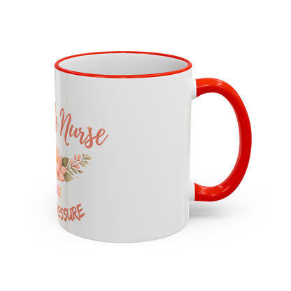 Delicate Nurse Mug – "Peace Over Pressure" Floral Accent Rim & Handle Coffee Cup (11oz/15oz)
