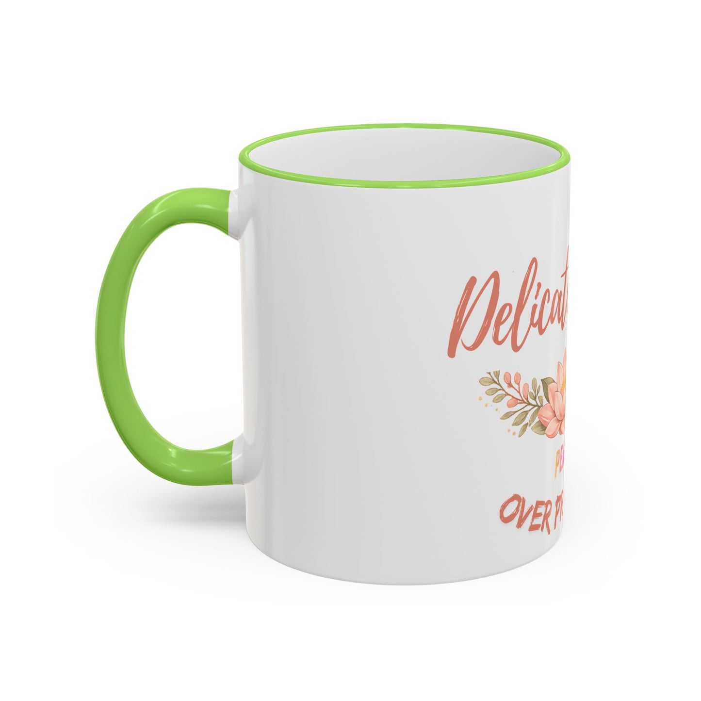 Delicate Nurse Mug – "Peace Over Pressure" Floral Accent Rim & Handle Coffee Cup (11oz/15oz)