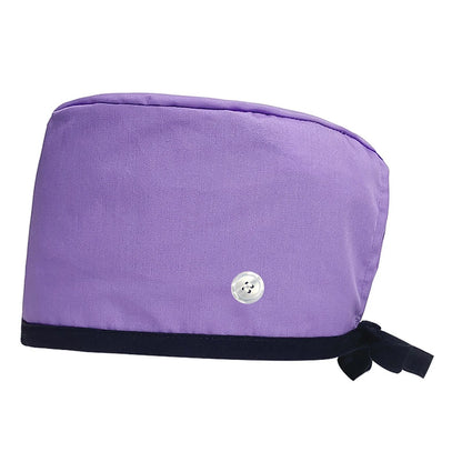 Solid Color Scrub Caps Button Hat Headwear Clinic Nursing Caps Doctors Nurse Healthcare Working Hat Nursing Caps