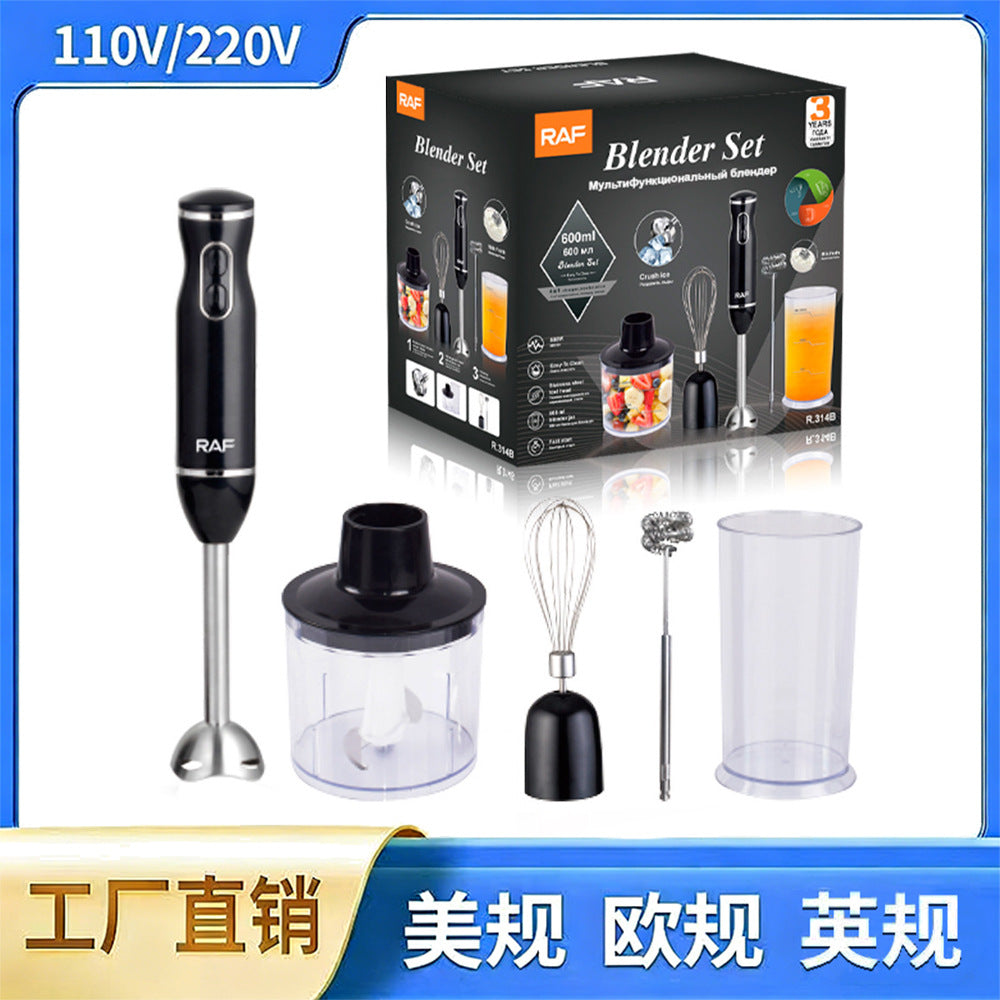 Cross-Border Blender, Household Chef's Machine, Food Processor, Juicer, Stainless Steel Blade, Multi-Functional Handheld Food Stick Blender