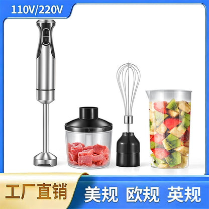 Cross-Border Blender, Household Chef's Machine, Food Processor, Juicer, Stainless Steel Blade, Multi-Functional Handheld Food Stick Blender