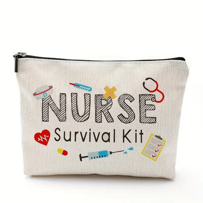 Nurse Cosmetic Bag – Waterproof Linen Zipper Pouch