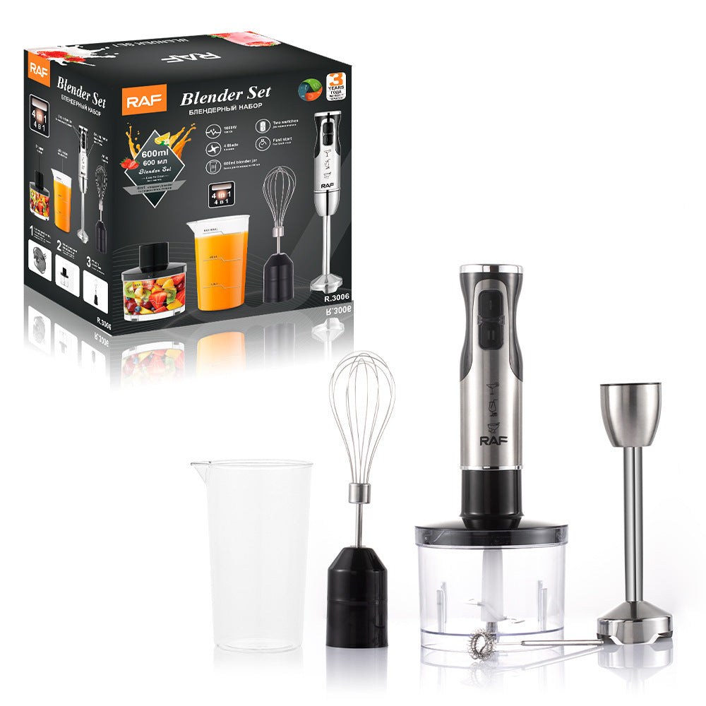 Cross-Border Blender, Household Chef's Machine, Food Processor, Juicer, Stainless Steel Blade, Multi-Functional Handheld Food Stick Blender