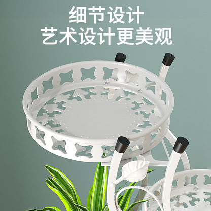 Multi-Layer Movable Space-Saving Flower Rack Balcony Living Room Tv Cabinet Side Potted Plant Rack Balcony Floor-Standing Flower Rack
