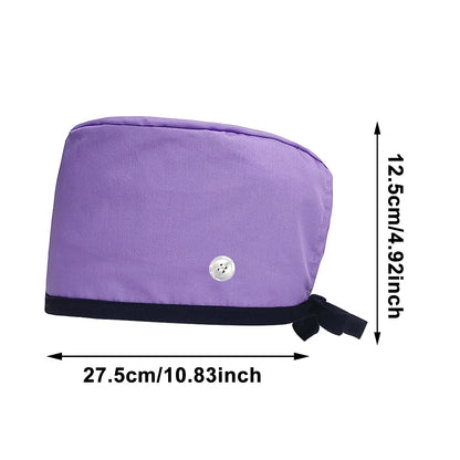 Solid Color Scrub Caps Button Hat Headwear Clinic Nursing Caps Doctors Nurse Healthcare Working Hat Nursing Caps